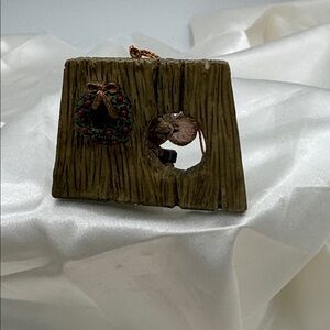 Christmas ornament,  David Winter collection, “Peeking Mouse", 1995.